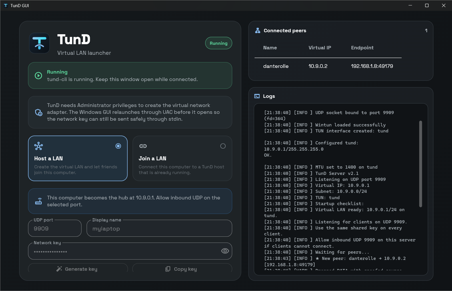 TunD desktop GUI preview